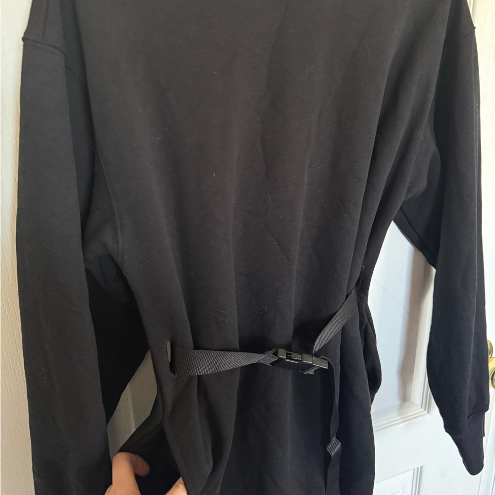 Alo Yoga Cityscape Sweatshirt Dress in Black - Picture 10 of 11